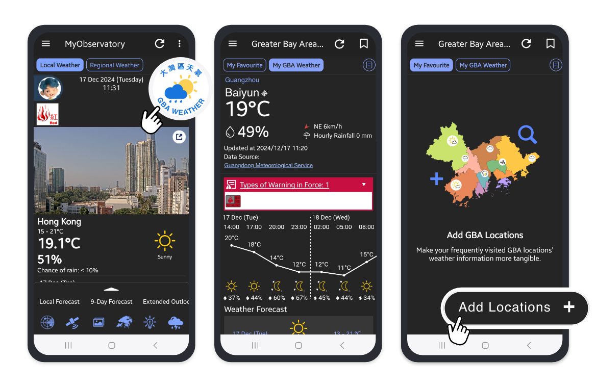 newly introduced GBA weather information