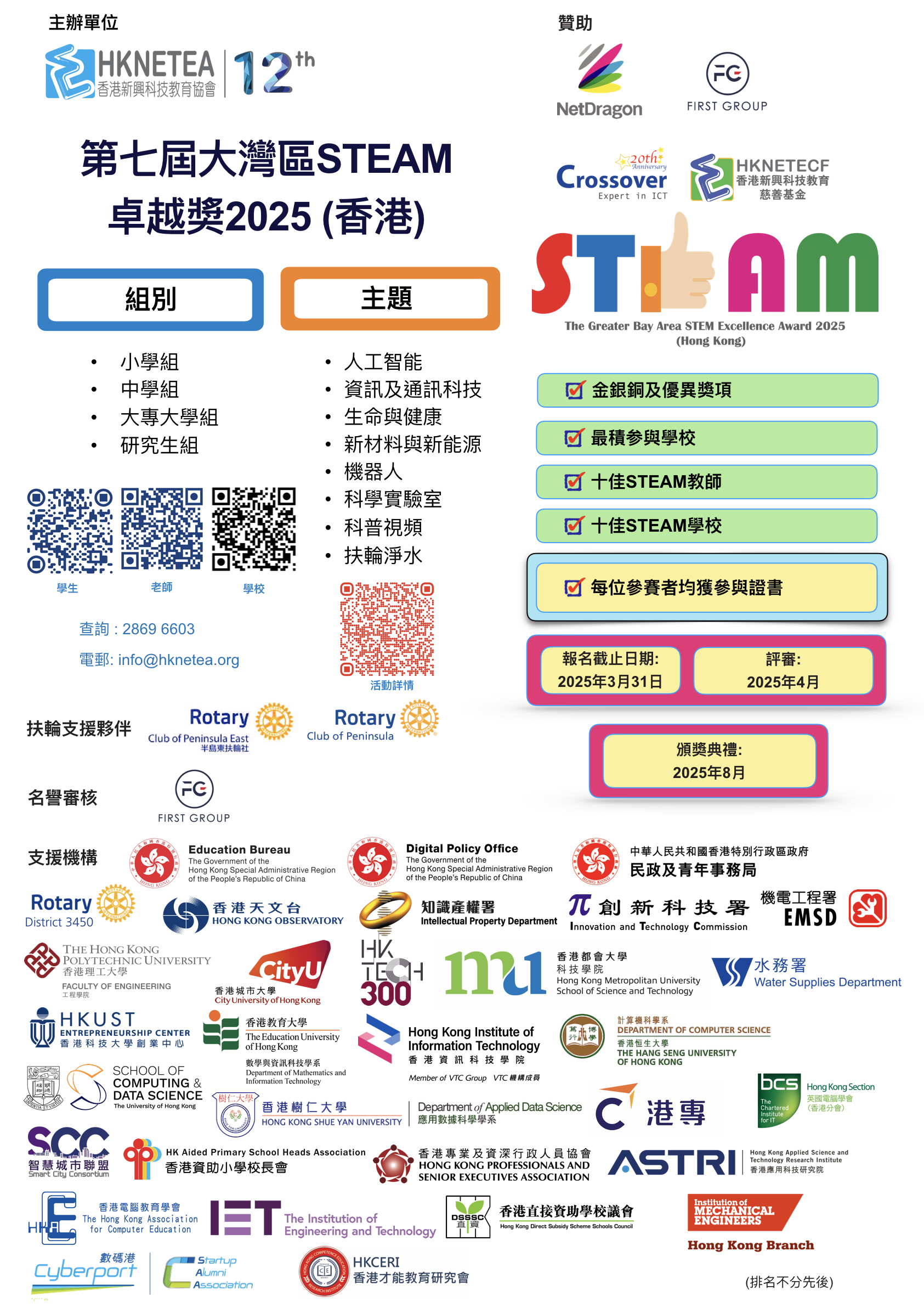 天文台成為第7屆大灣區STEAM卓越獎支持機構