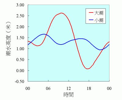 大潮和小潮的水位變化