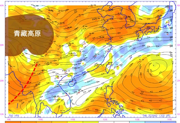  Upper Air 700 hpa chart on 13-02-2020