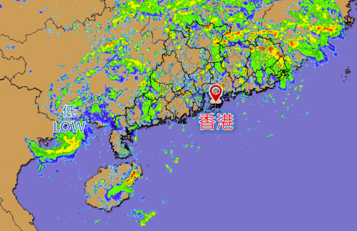 6月9日下午4時的華南地區雷達拼圖