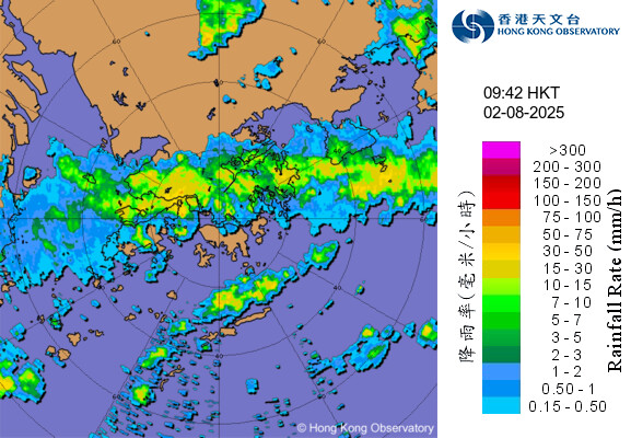 8月2日早上9:42的雷達圖