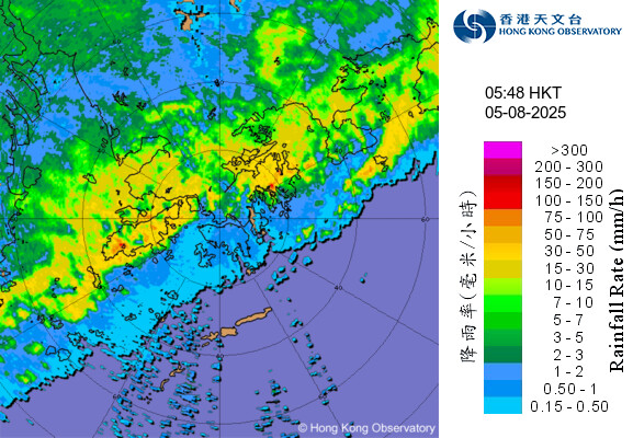 8月5日早上5:48時雷達圖
