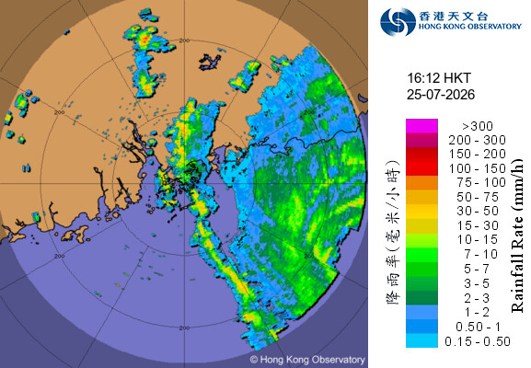 紅霞外圍雨帶為本港帶來強烈狂風雷暴