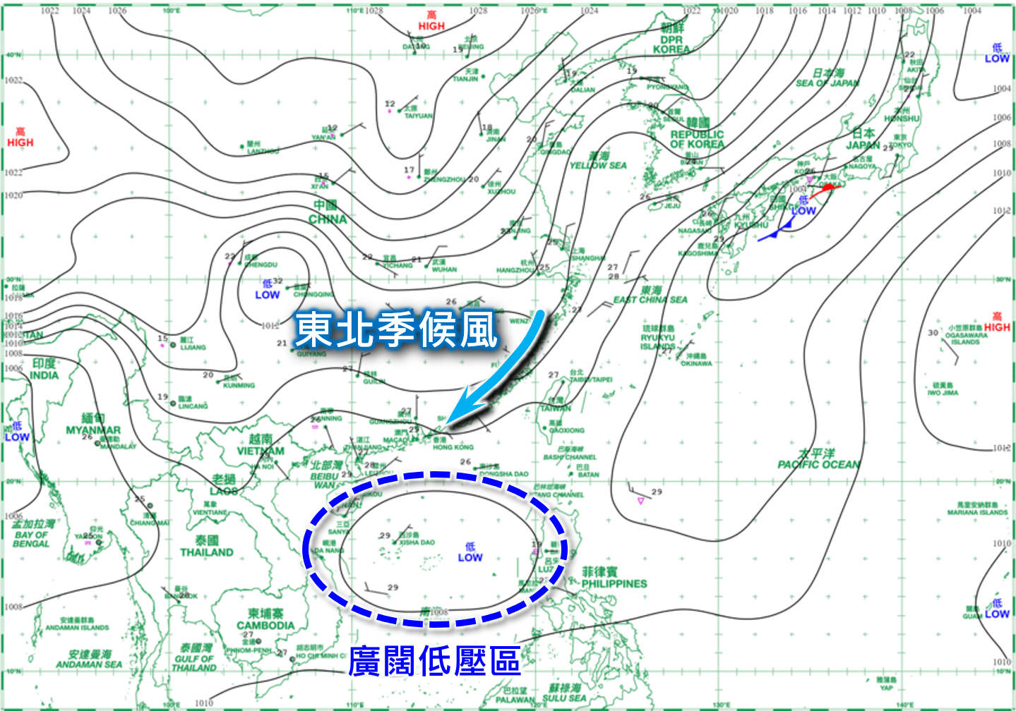 2026年9月9日早上8時的地面天氣圖
