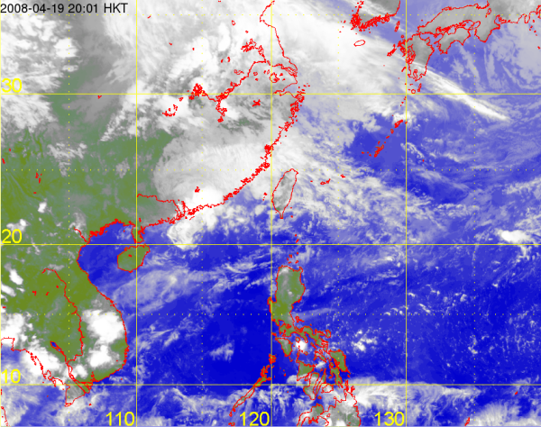 颱風浣熊的紅外線衛星圖片
