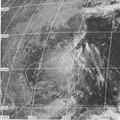 颱風荷貝在一九七九年八月二日上午9時左右的GMS-1 可見光衛星圖像