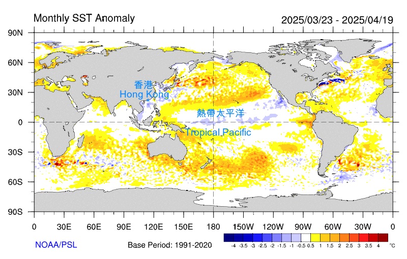 Sea surface temperature anomalies