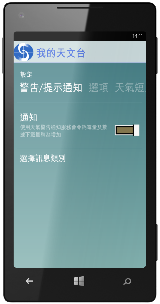 Windows Phone screen