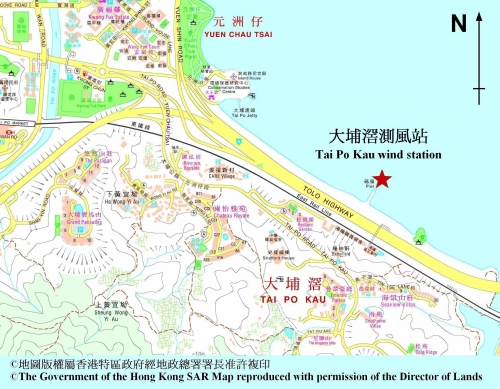 大埔滘测风站之位置图