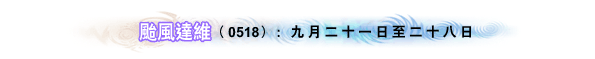颱風達維（0518）: 九月二十一日至二十八日