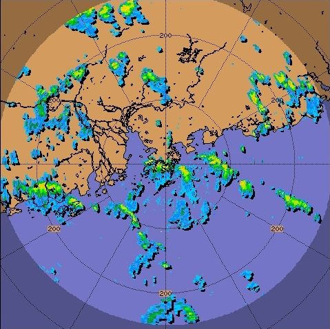 Radar imagery at 6 p.m. on 16 July 2010. 
