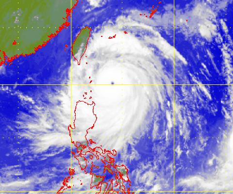 超強颱風莫蘭蒂的衛星圖片