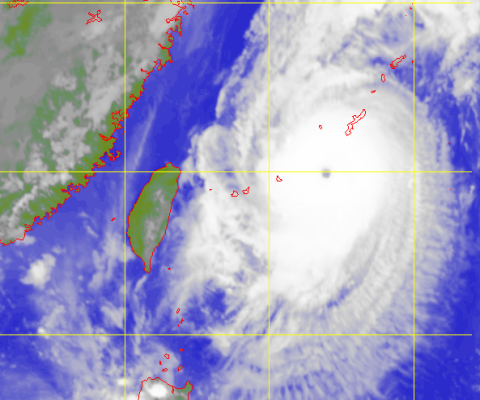 超強颱風暹芭的衛星圖片