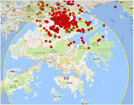 雲對地閃電位置