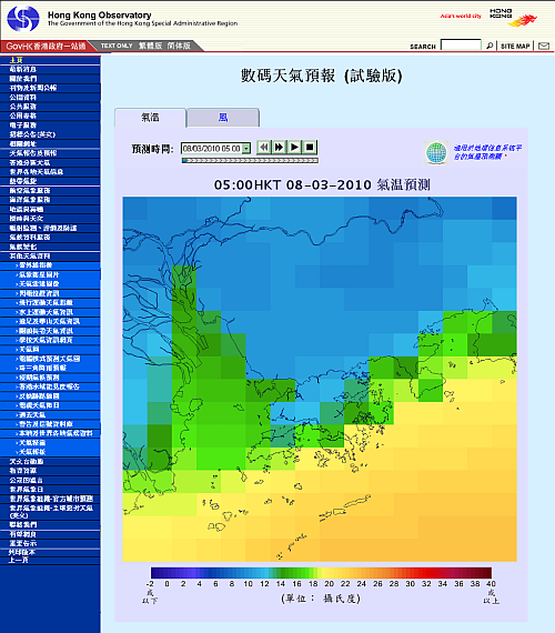 「数码天气预报」网页