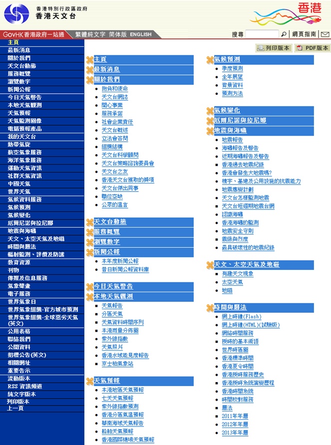 全新天文台网站网页指南
