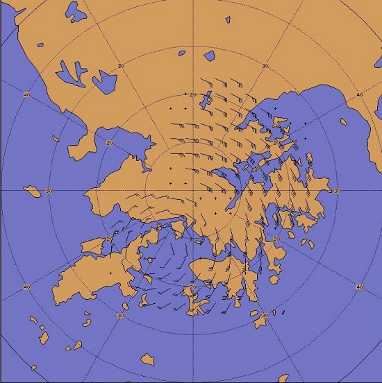 2000年6月18日一個熱帶低氣壓的旋轉中心正位於大嶼山東面水域上空。