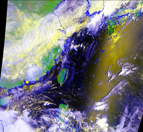 風雲-1D衛星圖像 (拍攝時間─2002年8月15日上午8時41分)