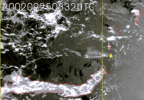 印尼Ruang火山爆發 (拍攝時間─2002年12月4日下午1時32分)