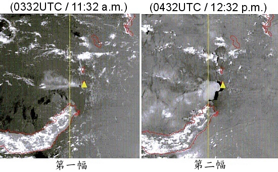 印尼Ruang火山爆發 (拍攝時間─2002年12月4日下午1時32分)