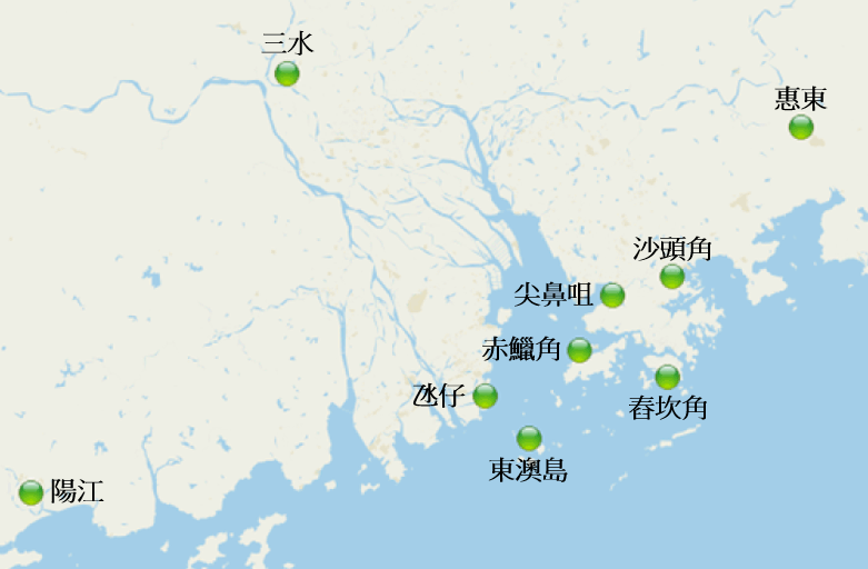 閃電探測站的位置