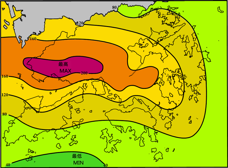 2014年3月30日之日雨量圖