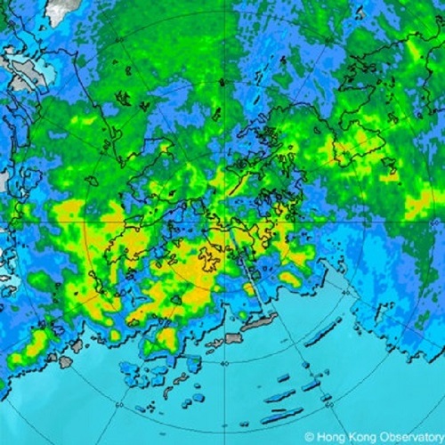 二零一七年五月二十四日上午黑色暴雨期間影響香港的暴雨雷達回波