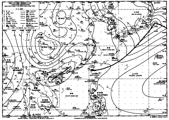 圖1 2001年5月9日天氣圖