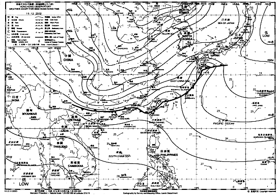 圖1 2002年12月19日天氣圖