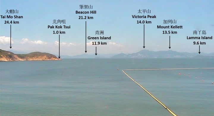 长洲圣心学校望向东面的地标