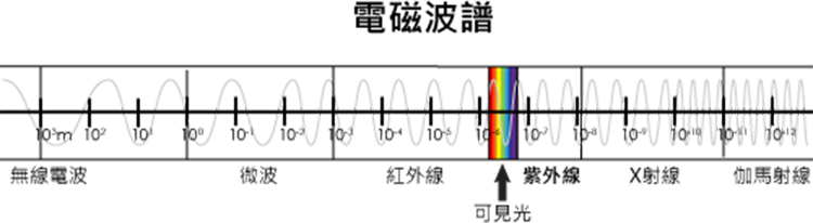可见光是在红外线与紫外线的波长之间